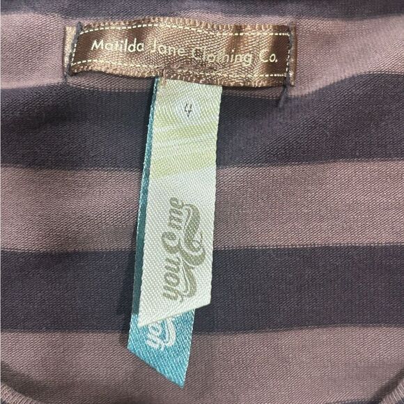 MATILDA JANE You & Me Holt Tee Brown Striped Shirt size 4 - Picture 4 of 5